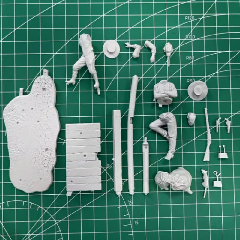 1/32 Scale 54mm DieCast Resin Figure Model Kit Cowboy & Little Rat Leisure Time Miniature Toys Unassembled Unpainted DIY Diorama