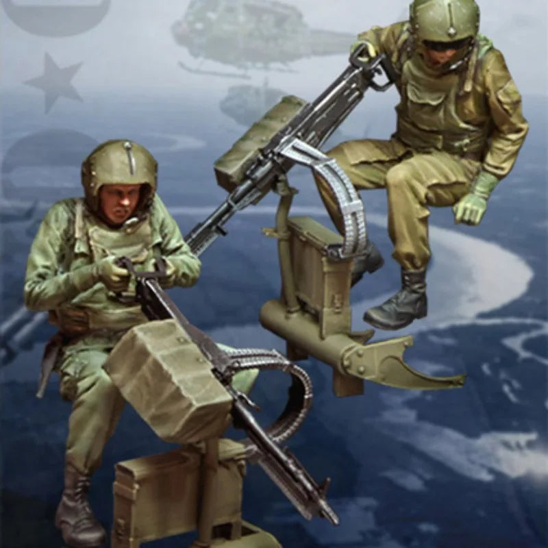 1/35 Scale WWII U.S. Heli Door Gunners with M23 Resin Model Kit | Unassembled & Unpainted Diorama Figures - R Supply Store