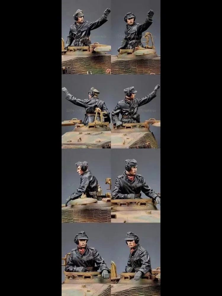 1/35 Resin German Tank Commander Model - White Mold, Military Theme, Unassembled & Painted