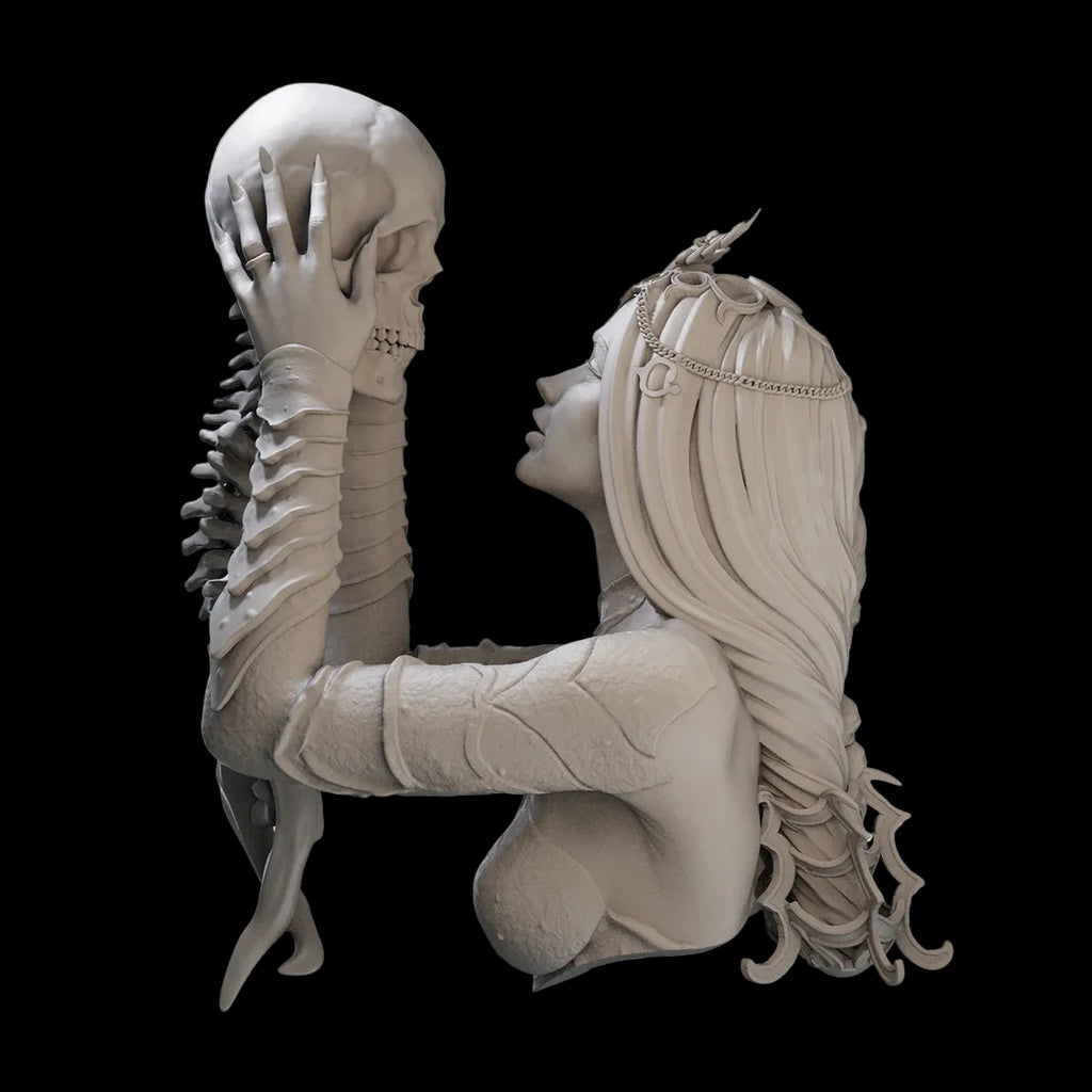 1/10 Necromancer Queen Bust Resin GK | Skull & Spine Fantasy Model