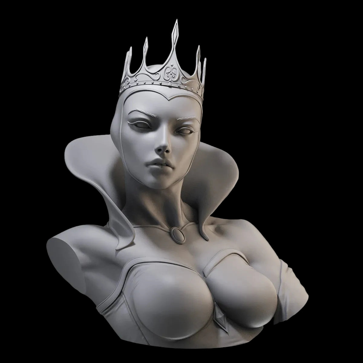 1/10 Evil Queen Bust Resin GK | Dark Fantasy Royal Portrait Model
