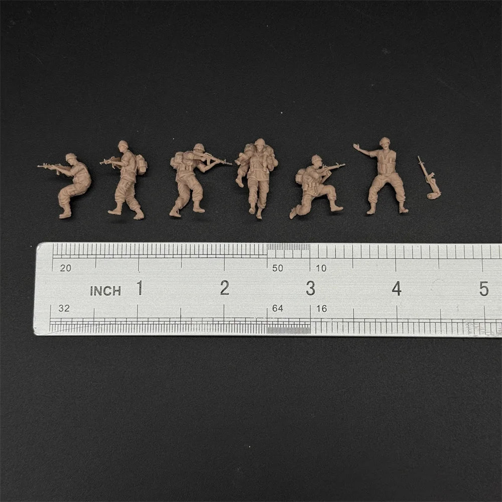 1/72 Scale US Soldiers Vietnam War Rescue / Combat Squad Resin Figure Set (6 Figures) - Infantry Miniatures