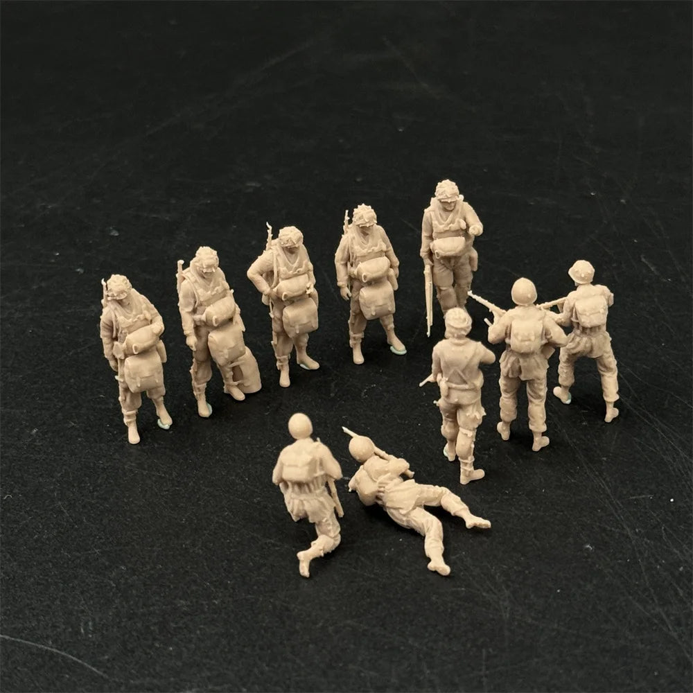 1/72 Scale WWII US Paratroopers / Infantry Action Figures Resin Model Kit (10+ Figures) - Normandy / Airborne Assault