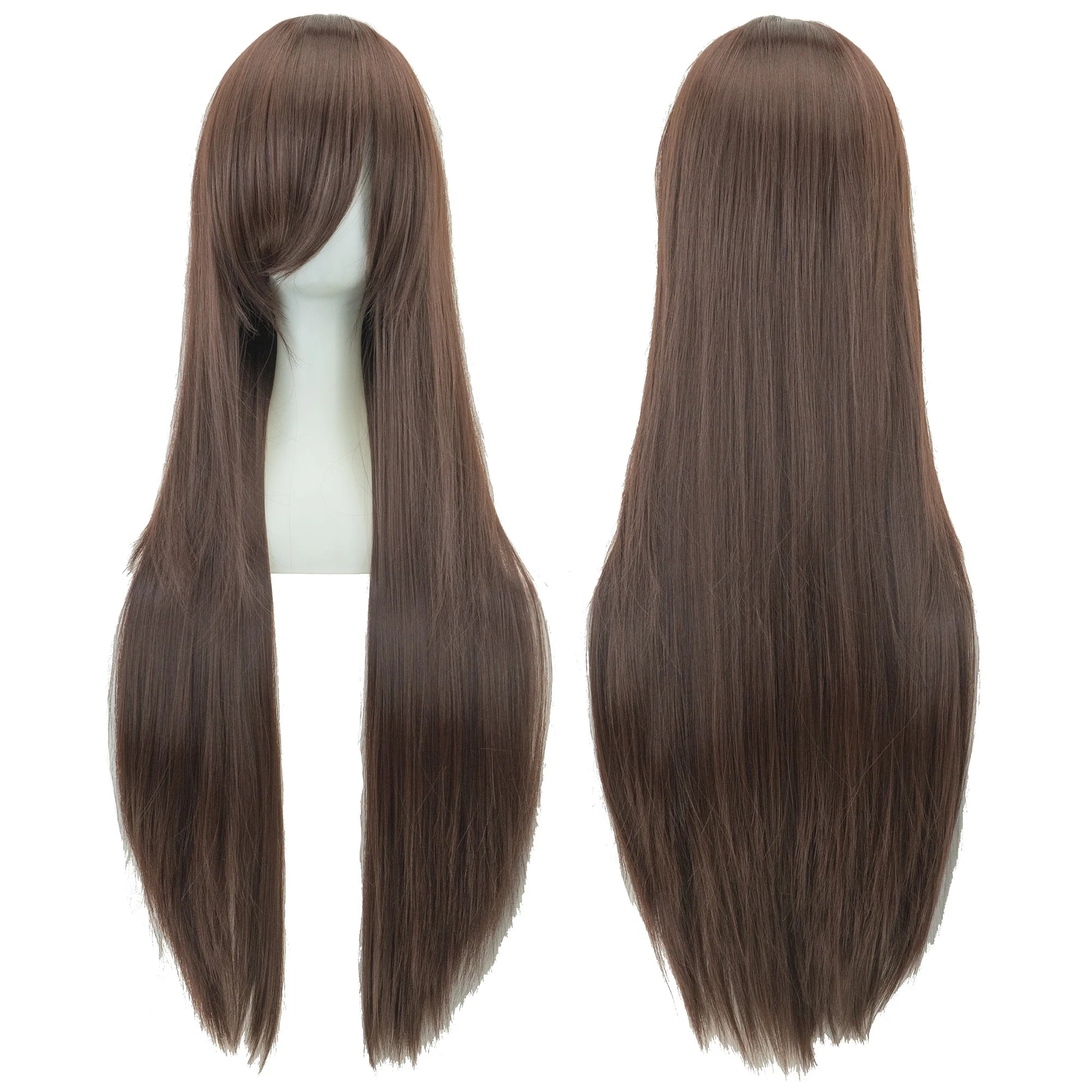 Long White Purple Cosplay Wig 80cm Straight Synthetic Hairpiece for Women Anime Party Wig