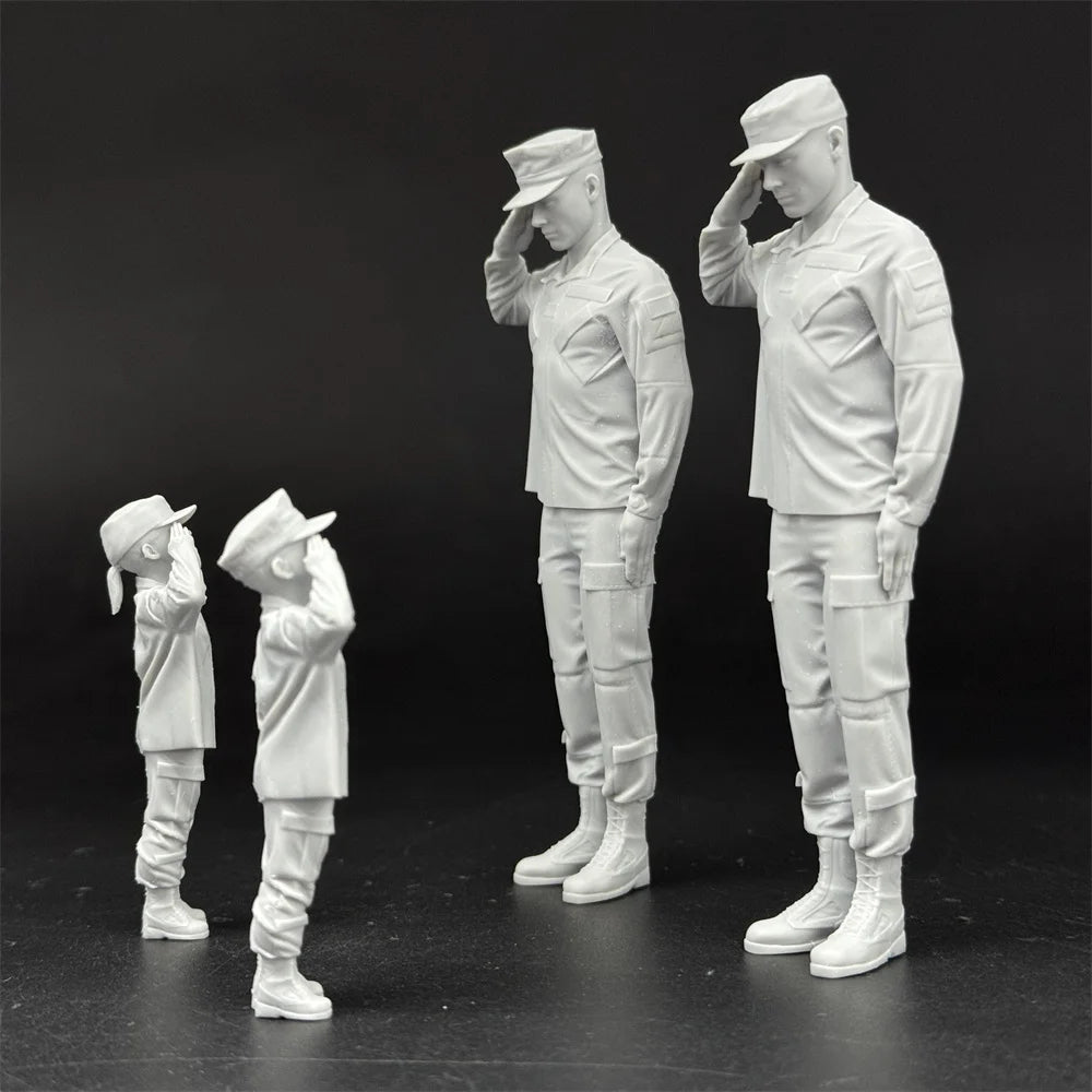 1/16 & 1/35 Scale Modern US Army Soldier Father and Children - 4 Figure Set | R-Supply Store