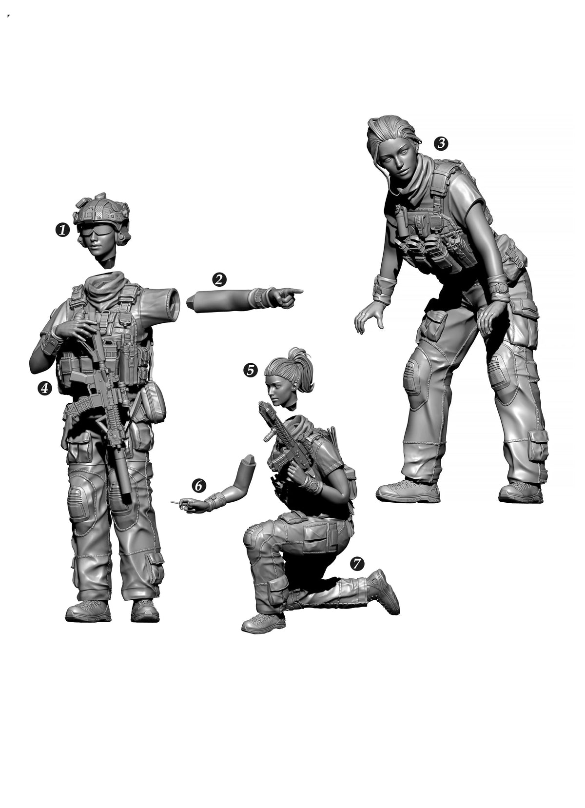 Colorless Module Assembly YUFAN MODEL 1/35Resin Soldier Kit Colorless Self Assembly (3D Printing ...