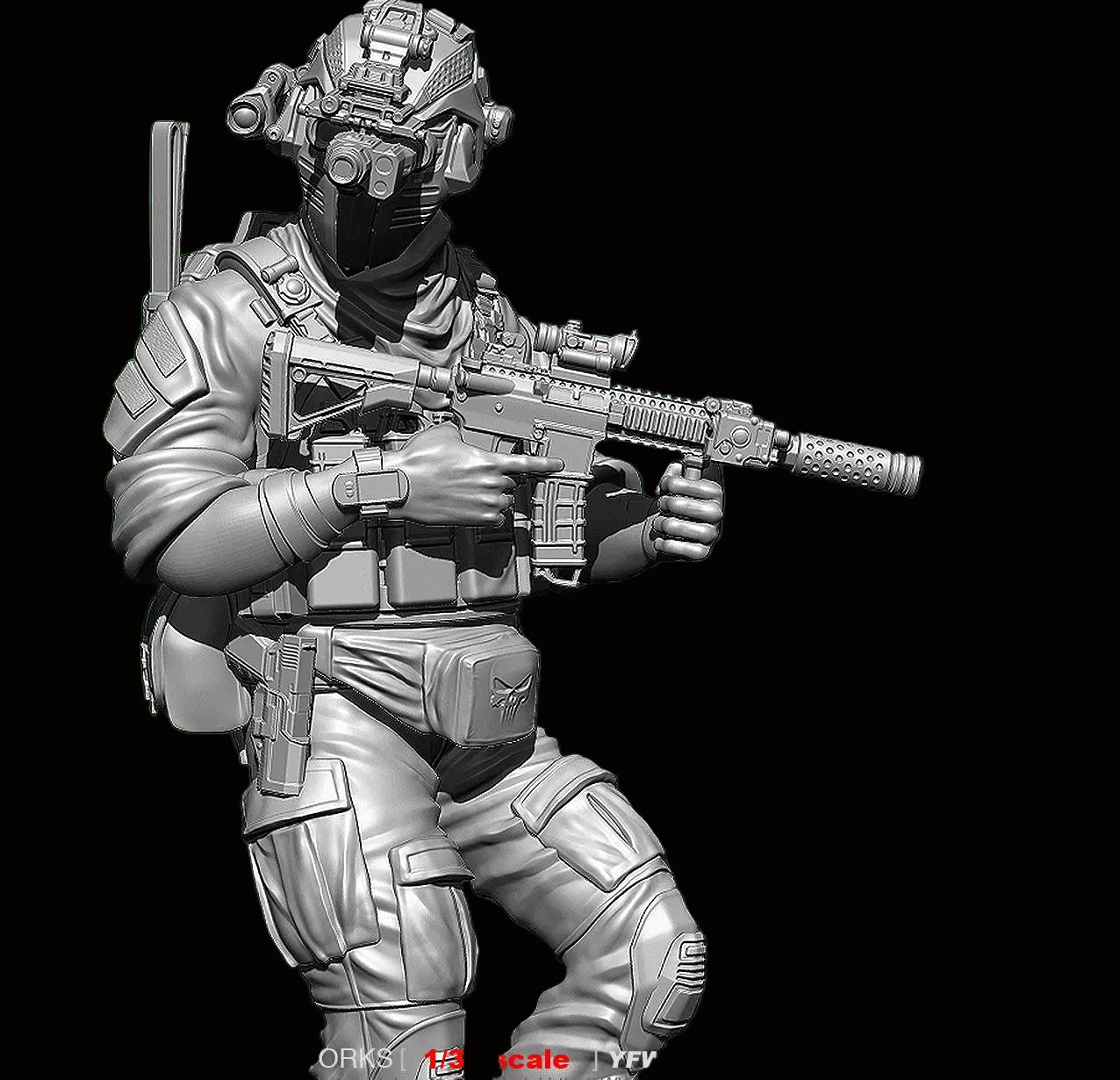 1/35 Scale US Army "God of Night War" Assault Operator Resin Figure - Modern Special Forces Kit