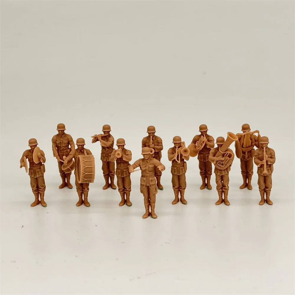 1/72 Scale WWII German Army Military Band Resin Figure Set (12 Figures) - Parade & Ceremony Diorama