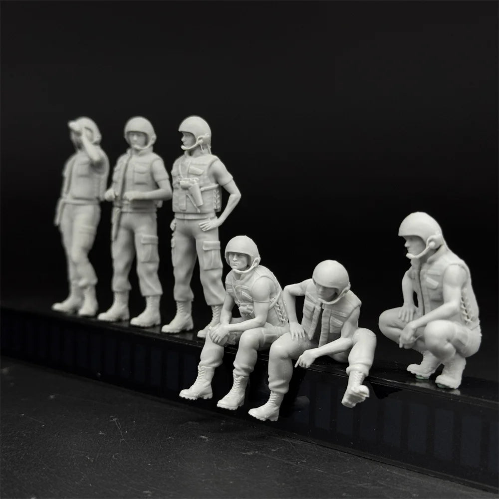 1/16 1/35 USA Tank Crew Vietnam Figure Set | 6 Figures Resin Model Kit