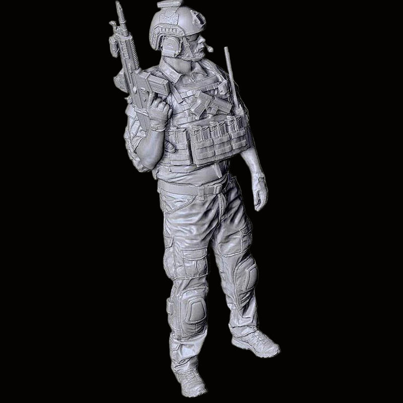 1/16 Scale Modern Infantry / Contractor Resin Figure - Tactical Loadout Model Kit