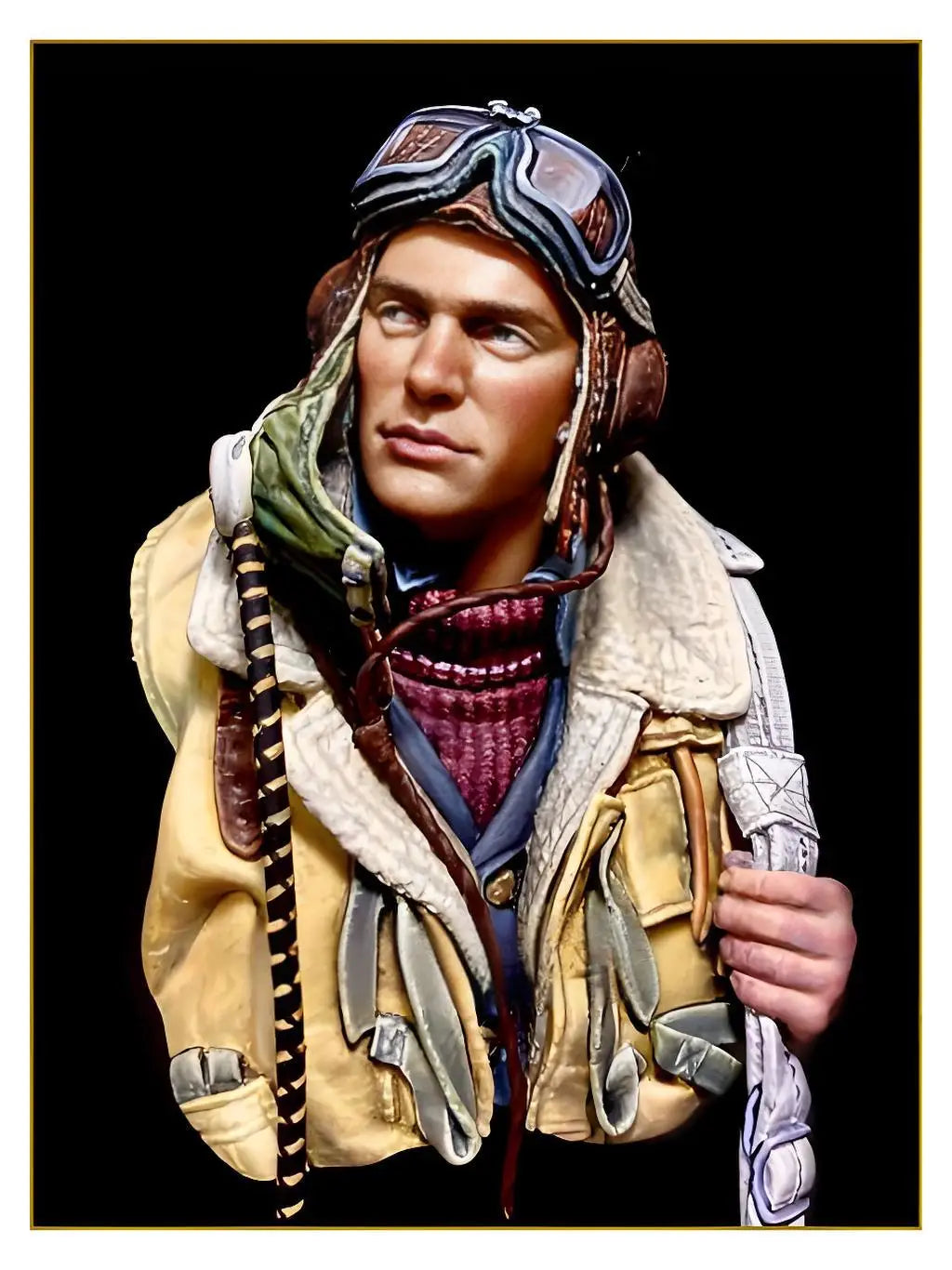 1/10 Royal Air Force pilot WWII resin half body bust model military theme unassembled and uncolored