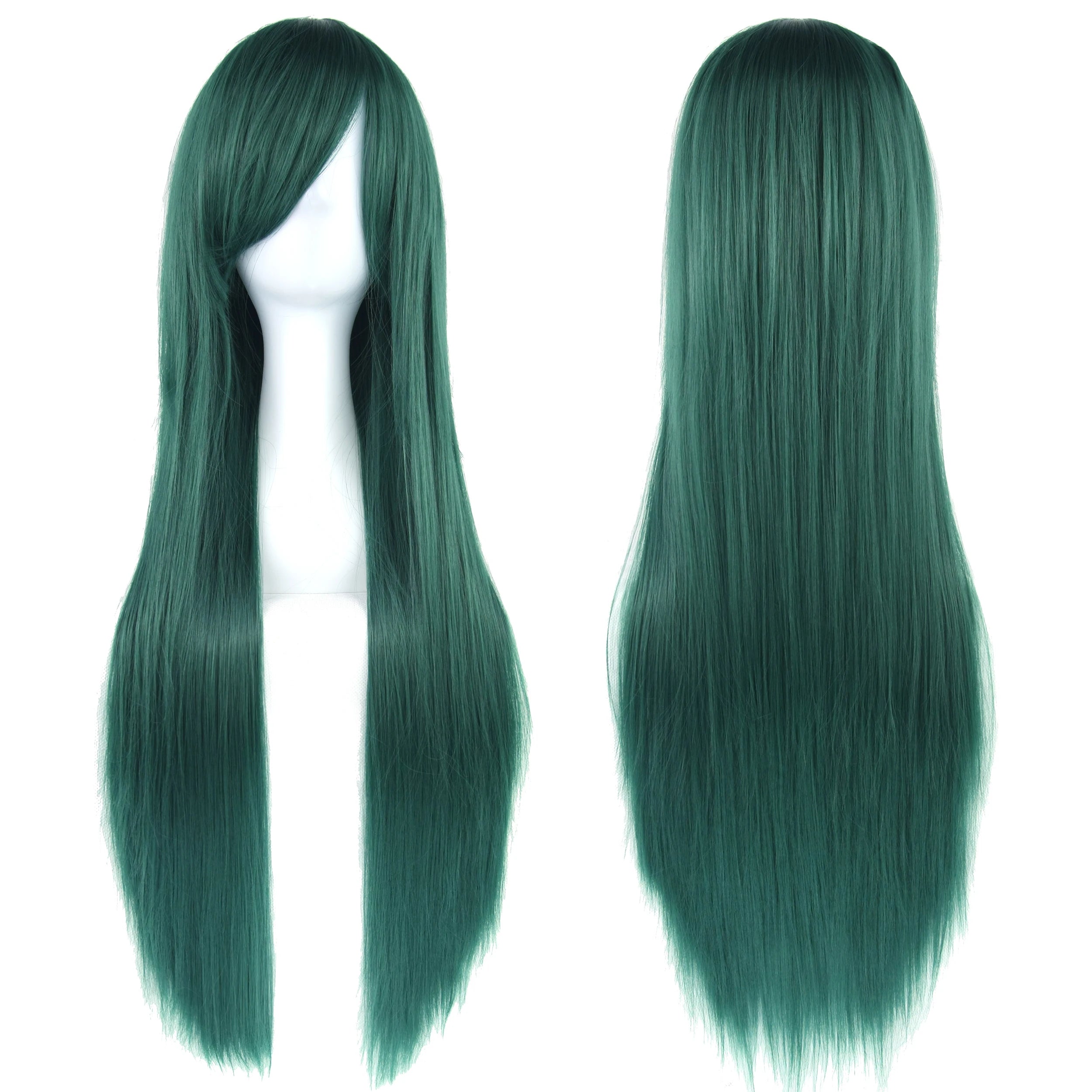 Long White Purple Cosplay Wig 80cm Straight Synthetic Hairpiece for Women Anime Party Wig