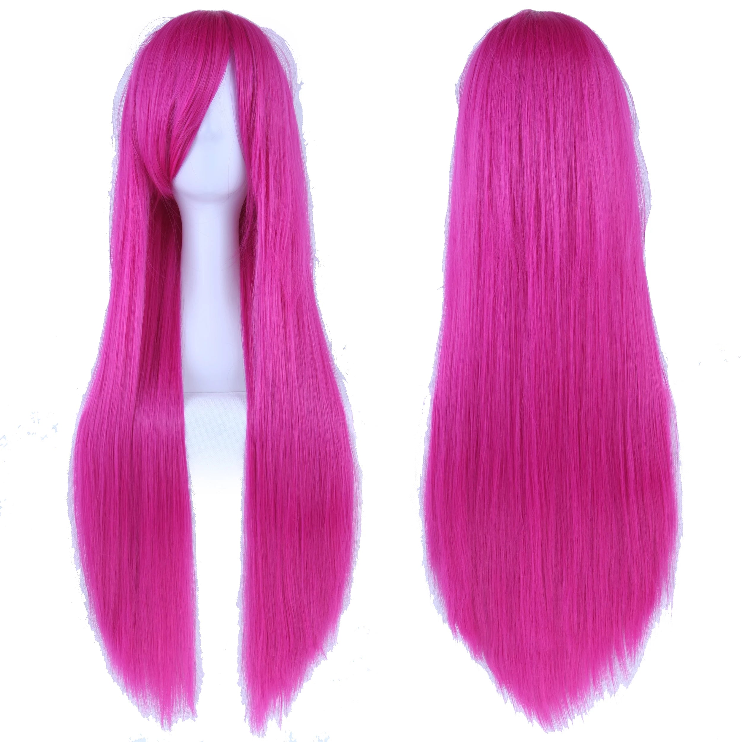 Long White Purple Cosplay Wig 80cm Straight Synthetic Hairpiece for Women Anime Party Wig