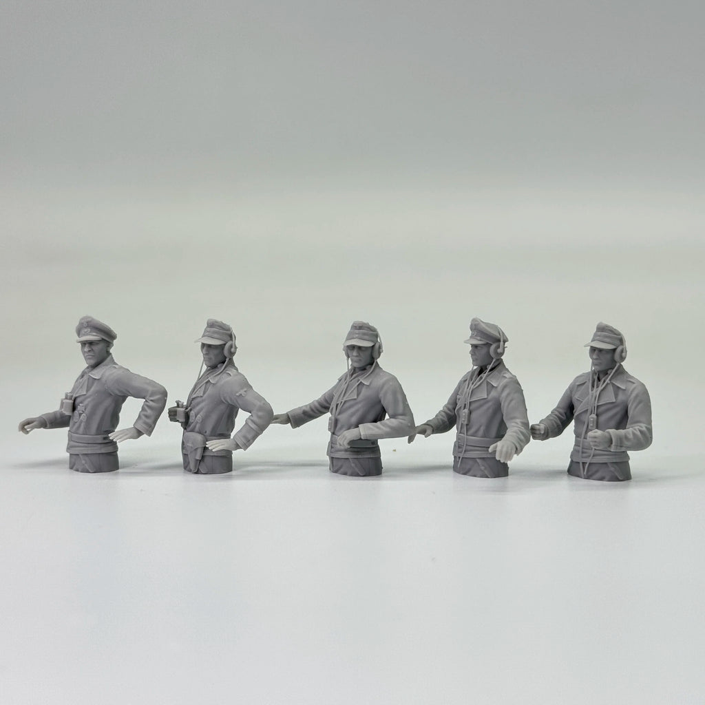 1/35 German Tank Commander Set (5 Fig) Resin Kit | Full/Half Body Vers.