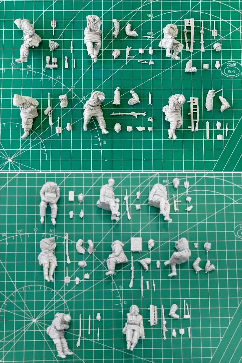 1/35 Scale Die-Cast Resin Figure Model Kit Military Theme Tank Soldiers Set (No Tank) Unassembled Unpainted - R Supply Store