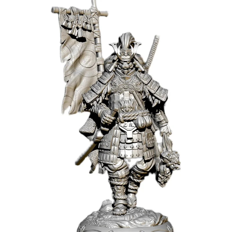 Armored Samurai General with War Banner | Premium Resin Model Kit