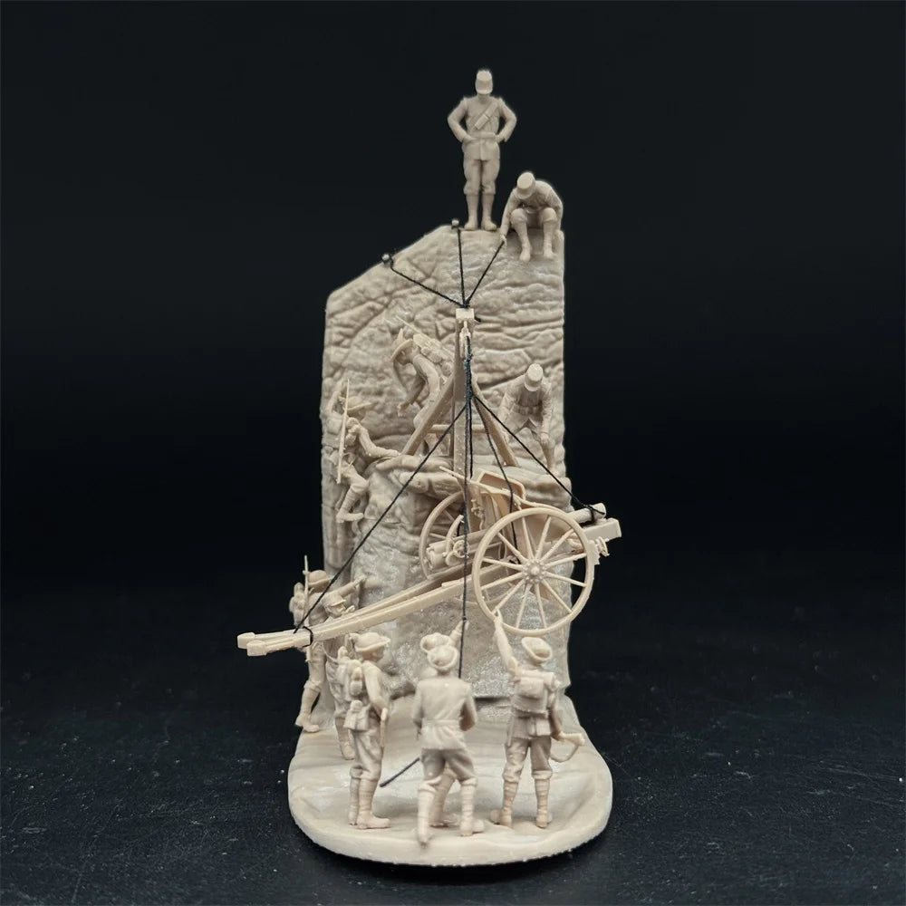 1/72 Scale WWI Italian Alpine Soldiers & Artillery Haul Diorama Resin Kit (11 Figures) - White War Miniatures