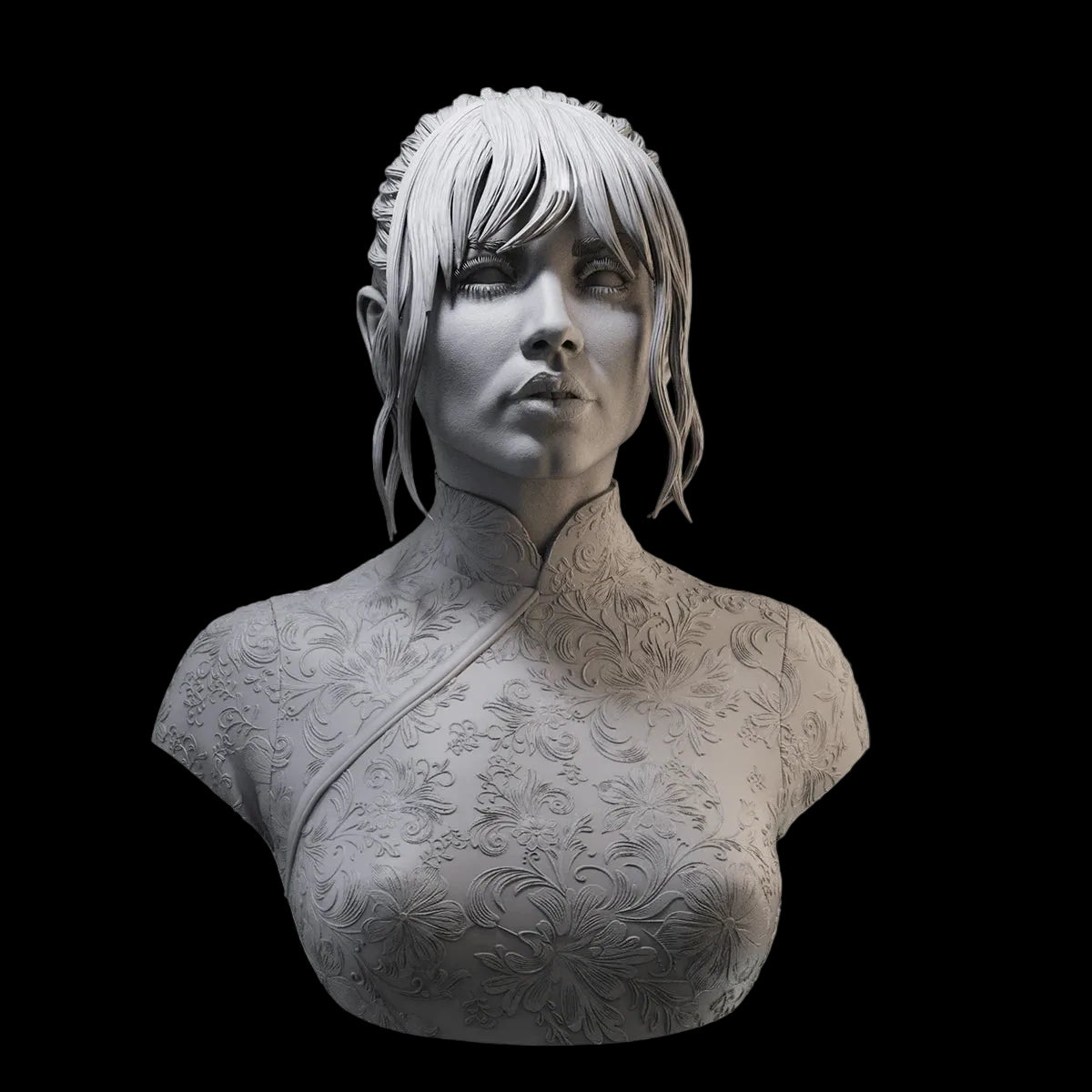 1/10 Qipao Cheongsam Female Bust Resin GK | Floral Pattern Model