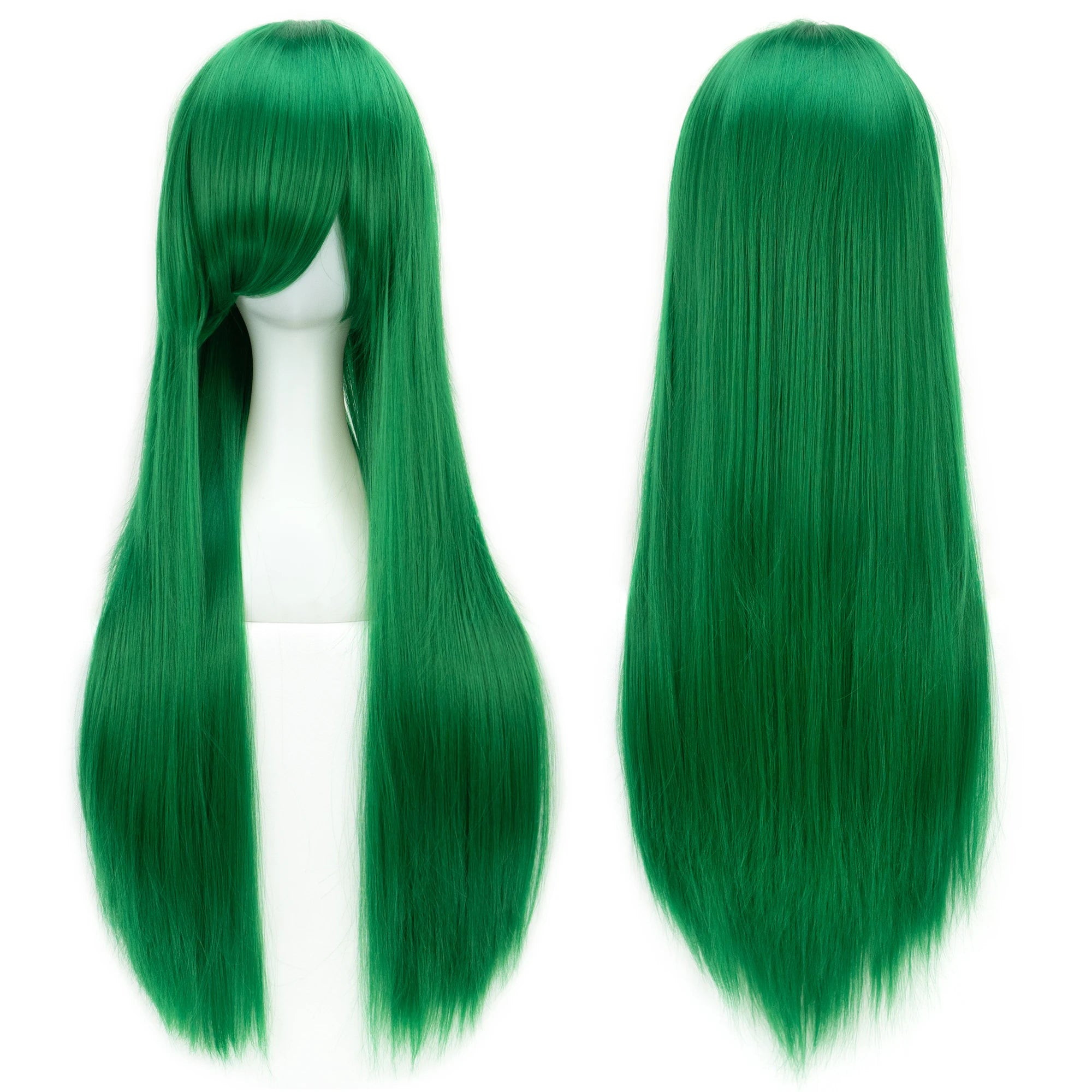 Long White Purple Cosplay Wig 80cm Straight Synthetic Hairpiece for Women Anime Party Wig