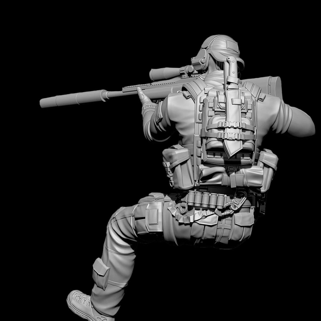 1/35 Scale US Modern Tactical Sniper Figure Kit - Long Range Marksman Miniature