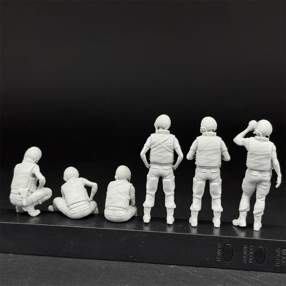 1/16 1/35 USA Tank Crew Vietnam Figure Set | 6 Figures Resin Model Kit