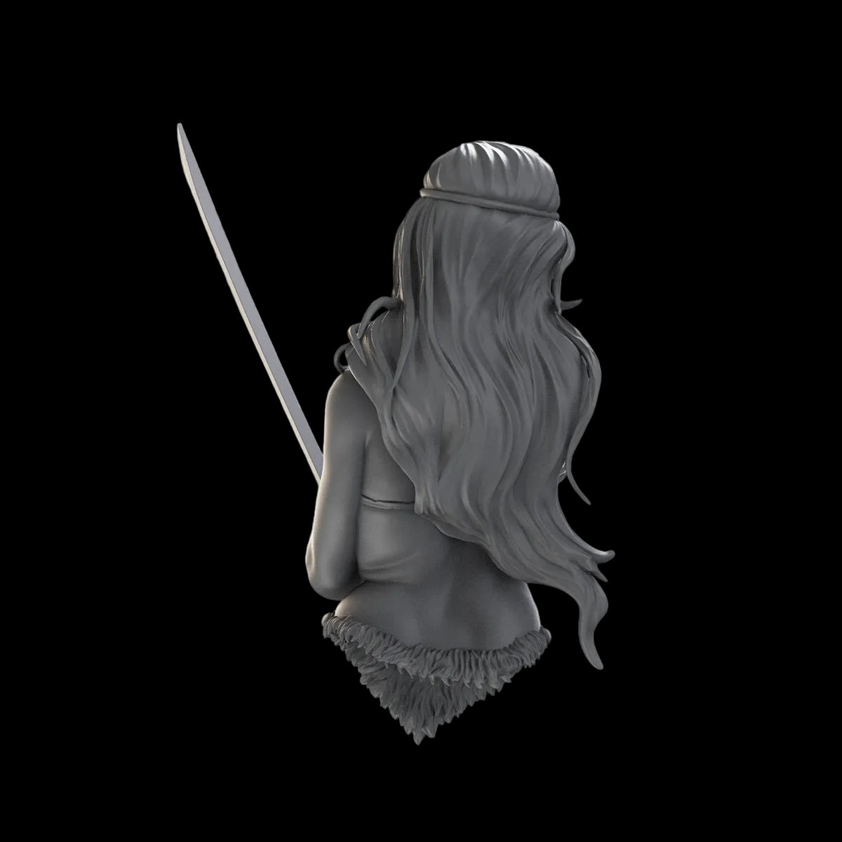 1/10 Barbarian Warrior Woman Bust Resin Kit | Fantasy Sword Fighter GK