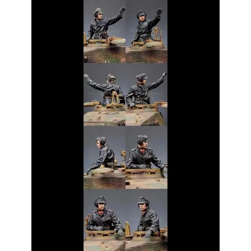 1/35 Resin German Tank Commander Model - White Mold, Military Theme, Unassembled & Painted
