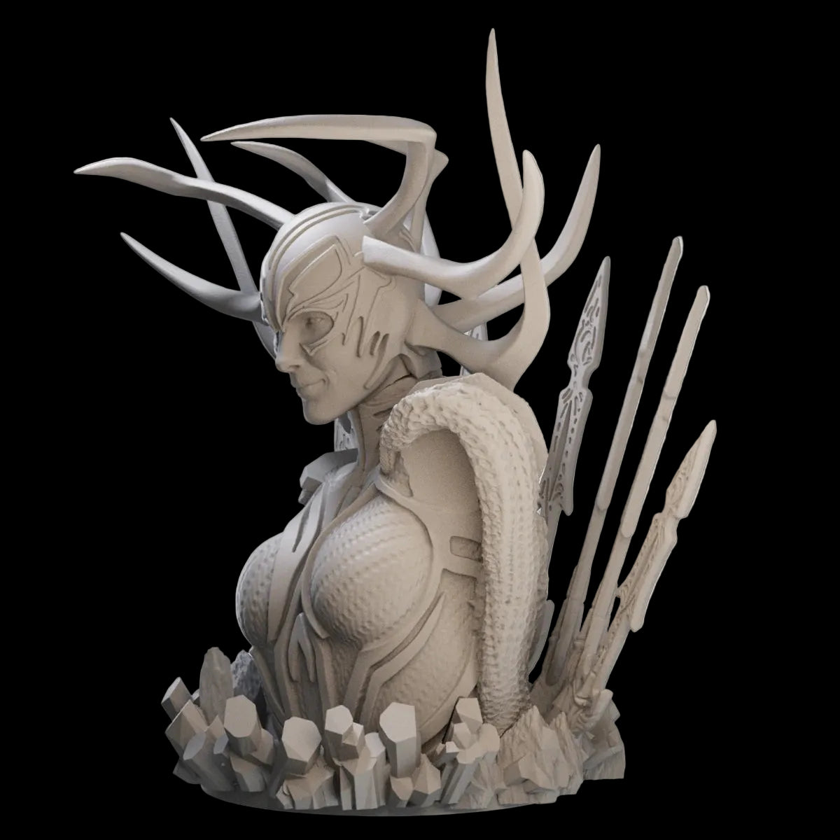 1/10 Fantasy Villain Queen Bust Resin GK | Horned Helmet & Armor