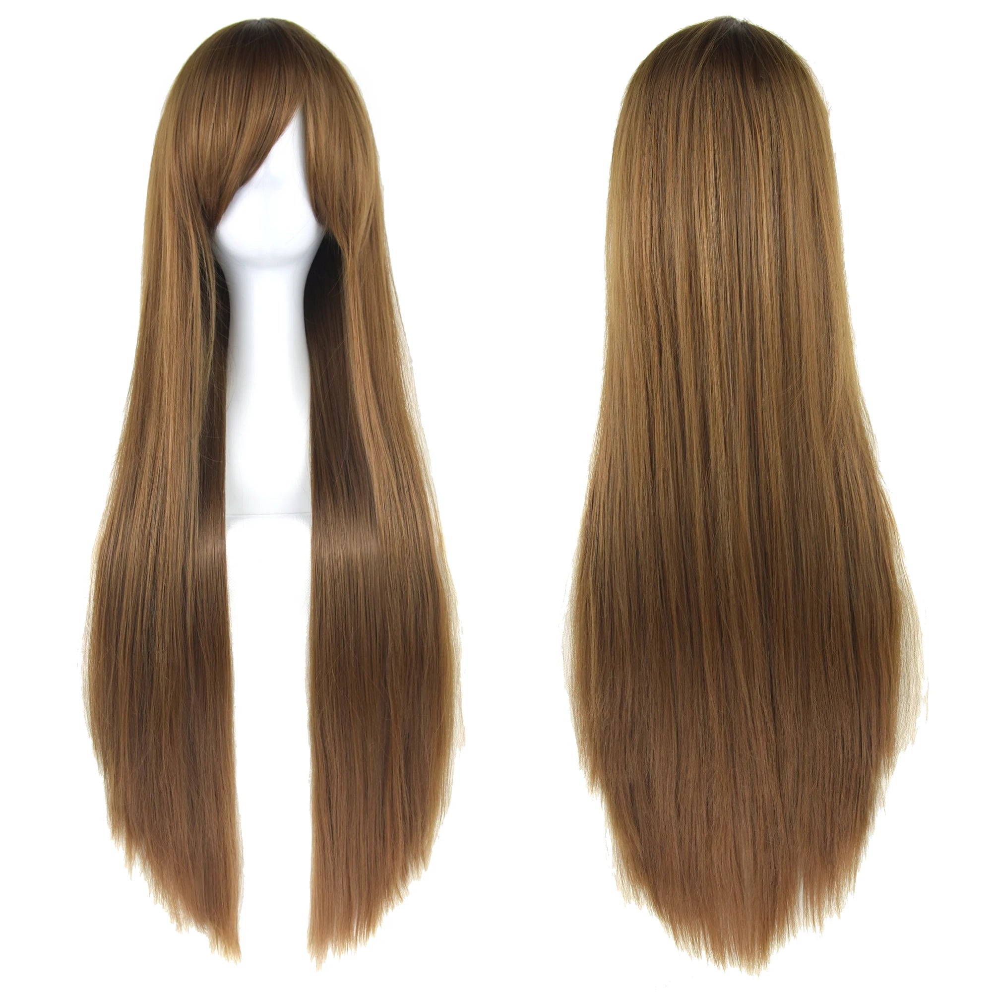 Long White Purple Cosplay Wig 80cm Straight Synthetic Hairpiece for Women Anime Party Wig