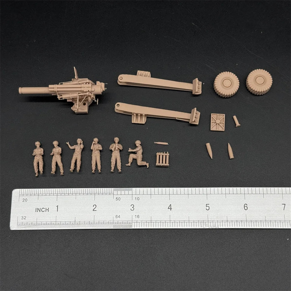 1/72 Scale US M114 Howitzer Artillery Piece & Crew Resin Model Kit (6 Figures) - Vietnam War Diorama