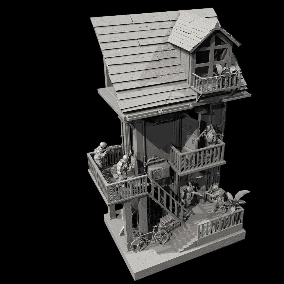 1/35 Scale Resin Soldier Figure Scene | Counter-Terrorism Diorama (8 Soldiers + Scene Platform) | Self-Assembled Model Kit - R Supply Store