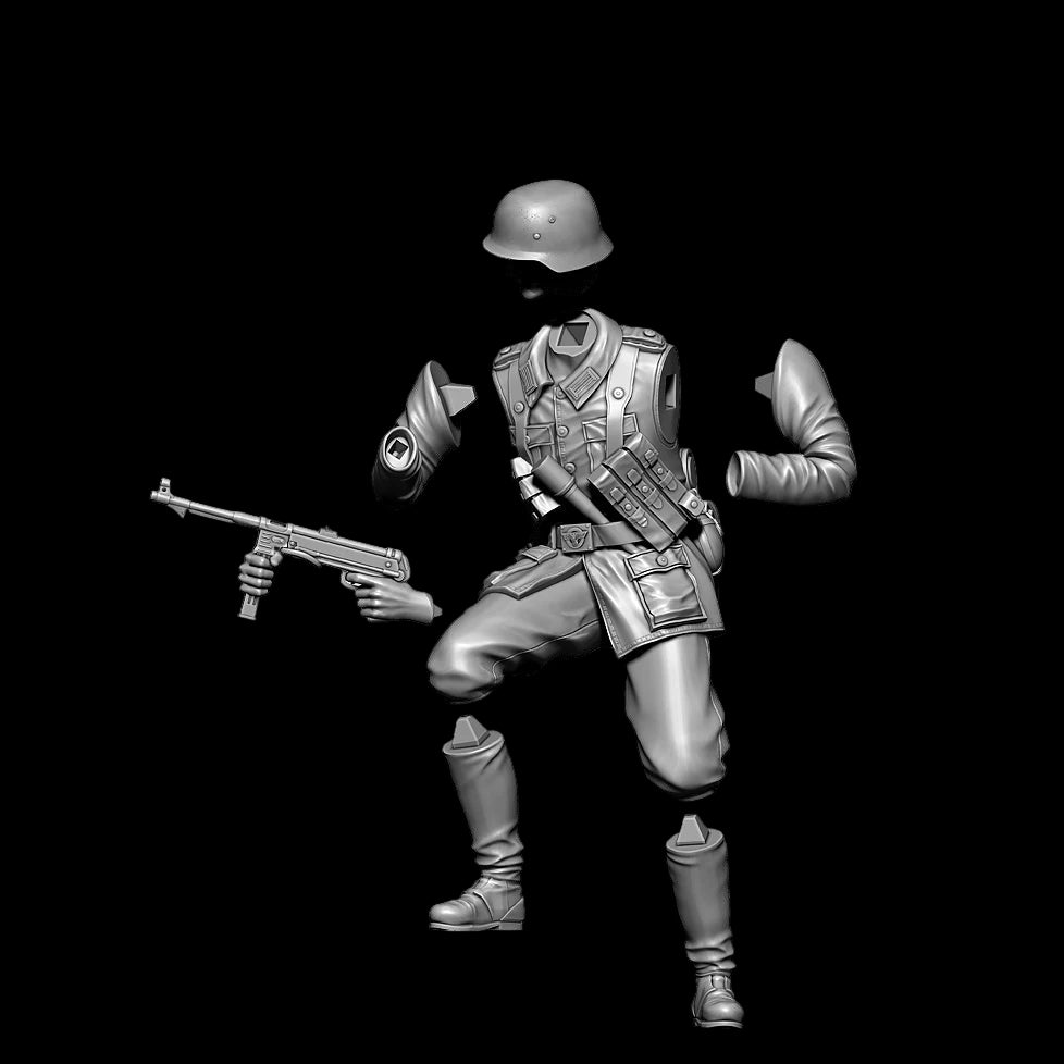 1/35 Scale WWII German Infantry SMG Gunner Resin Figure Kit - Urban Combat Miniature