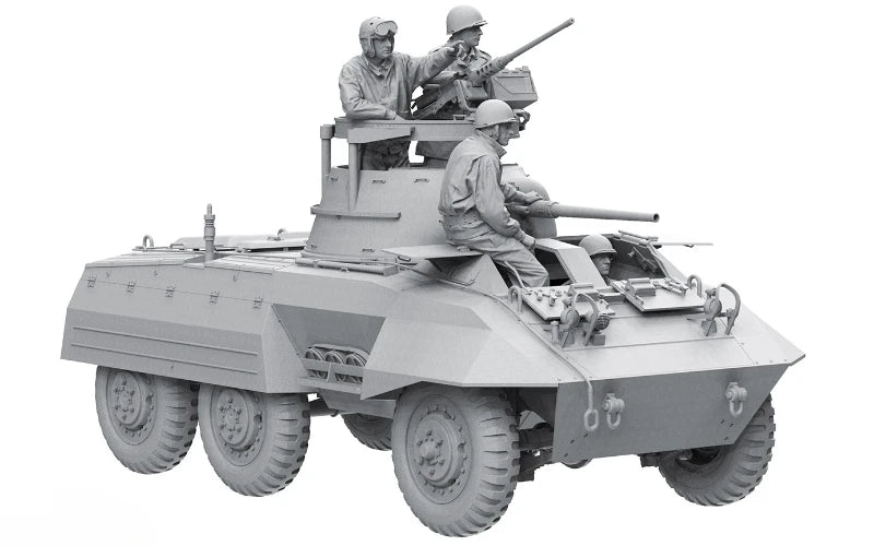 1/16 Scale US M8 Armored Vehicle Crew Resin Figure Model Kit (4 Figures, No Car) - R Supply Store