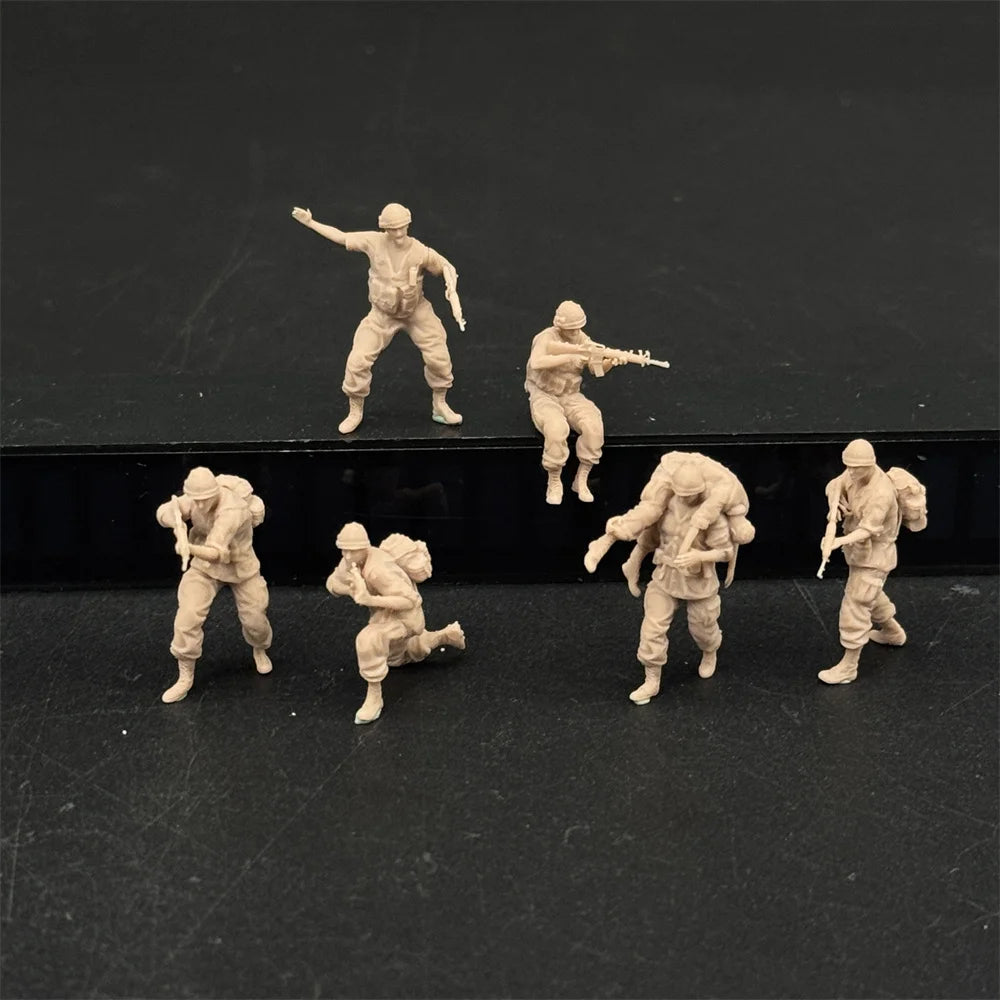 1/72 Scale US Soldiers Vietnam War Rescue / Combat Squad Resin Figure Set (6 Figures) - Infantry Miniatures