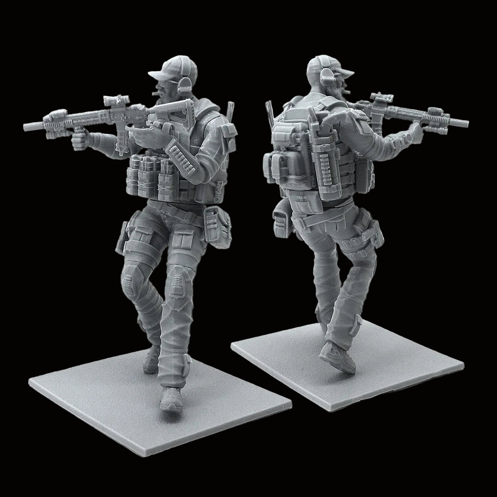 1/24 Scale US Navy SEAL Assaulter Resin Figure Kit - Bearded Operator Rifleman Miniature