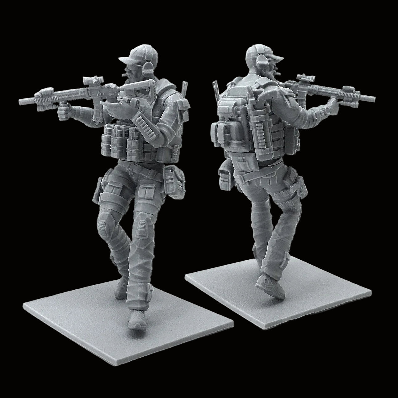 1/24 Scale US Navy SEAL Assaulter Resin Figure Kit - Bearded Operator Rifleman Miniature
