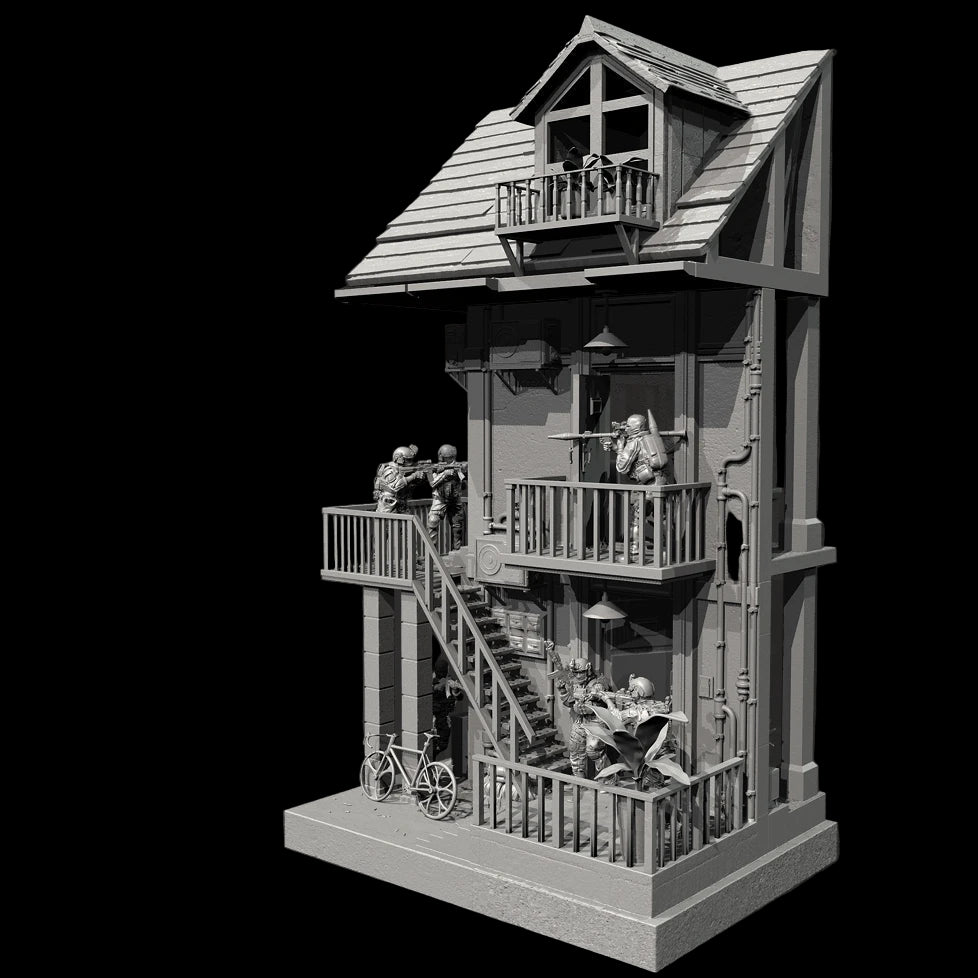 1/35 Scale Resin Soldier Figure Scene | Counter-Terrorism Diorama (8 Soldiers + Scene Platform) | Self-Assembled Model Kit - R Supply Store