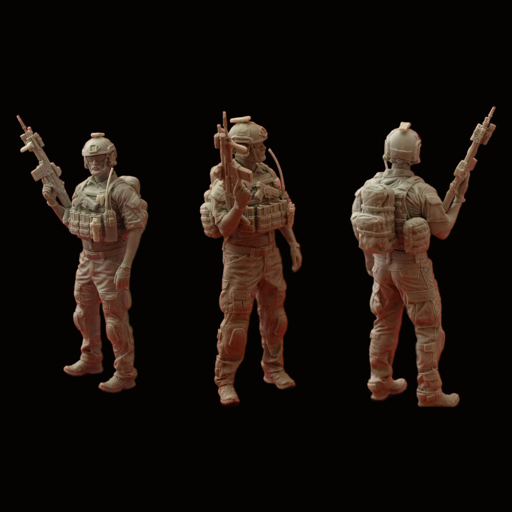 1/16 Scale Modern Infantry / Contractor Resin Figure - Tactical Loadout Model Kit