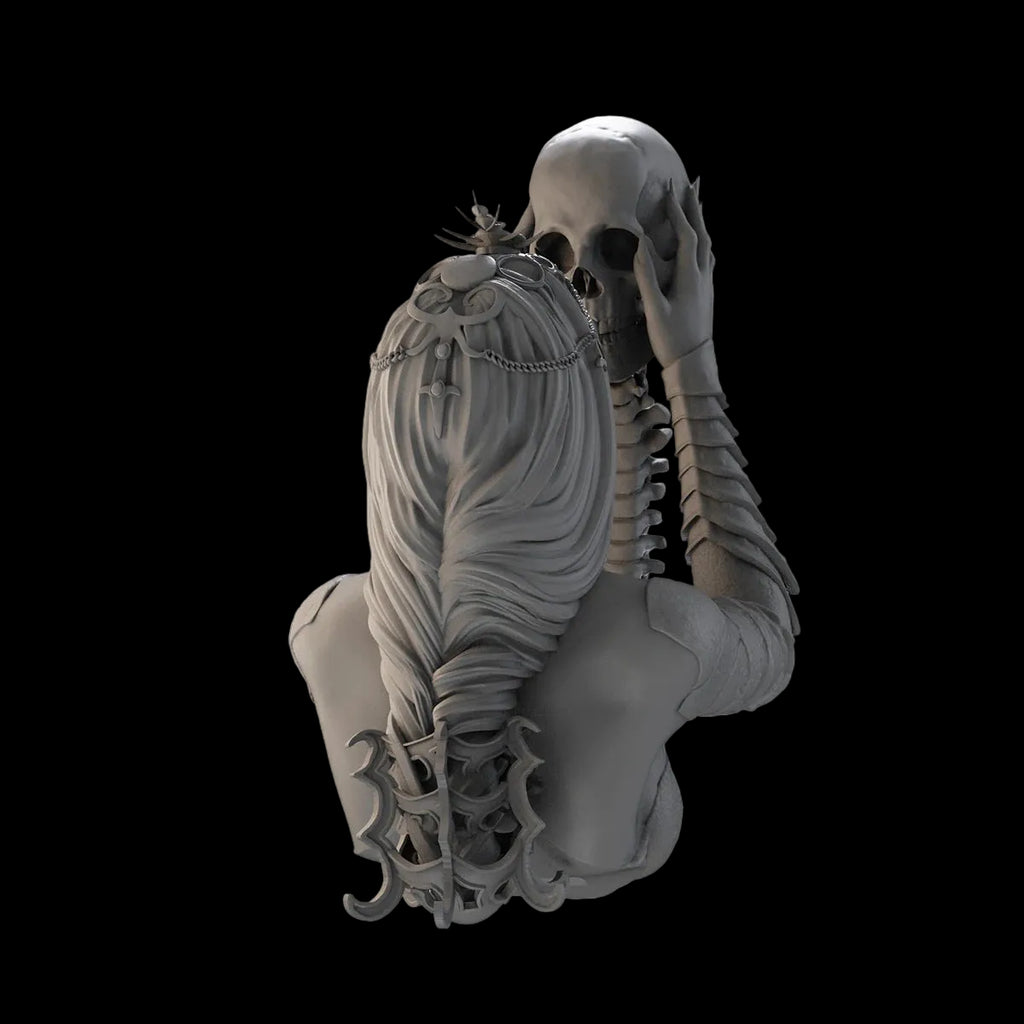 1/10 Necromancer Queen Bust Resin GK | Skull & Spine Fantasy Model