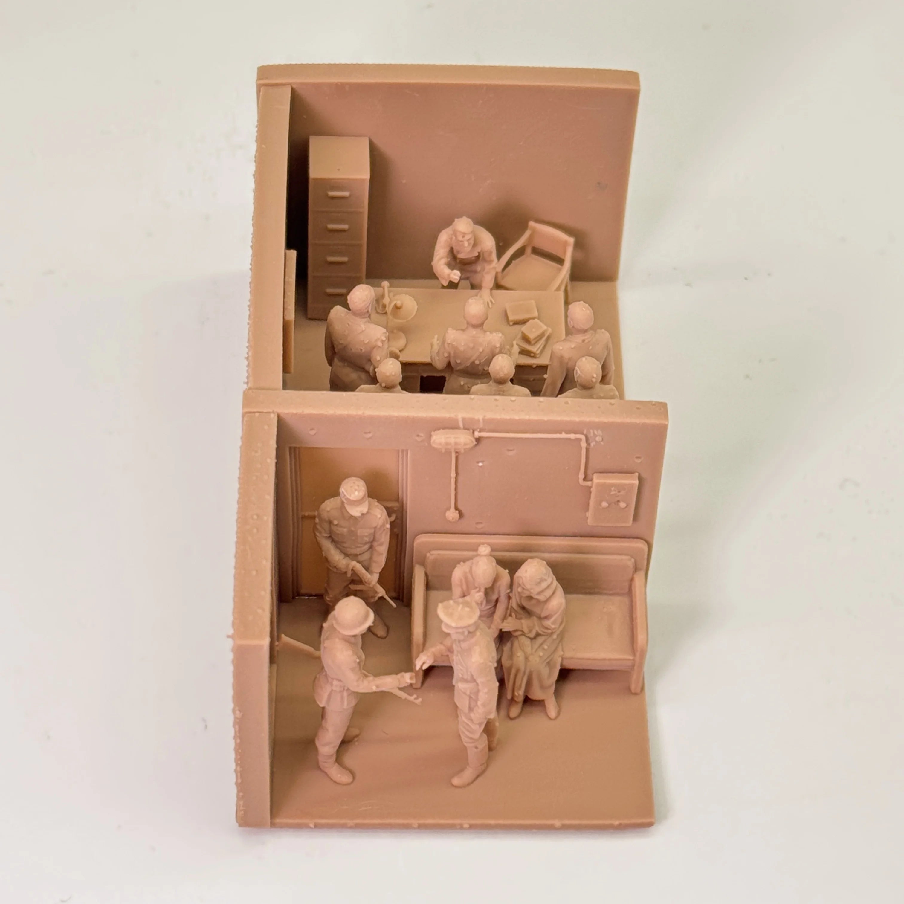 1/72 Scale Bunker / Headquarters Interrogation Scene Resin Figure Set (12 Figures) - WWII/Cold War Diorama