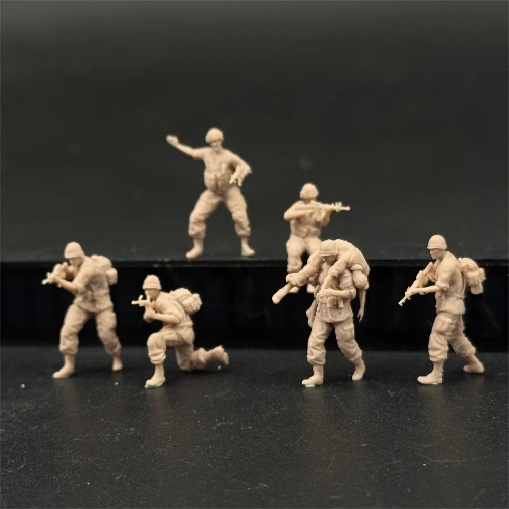 1/72 Scale US Soldiers Vietnam War Rescue / Combat Squad Resin Figure Set (6 Figures) - Infantry Miniatures