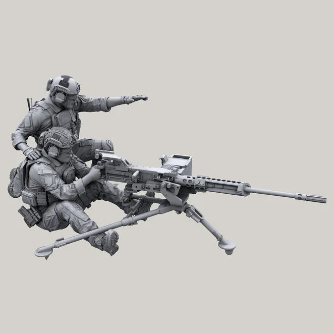 1/35 Modern US Special Forces Heavy Machine Gun Team Resin Kit (x2 Figures + Weapon)