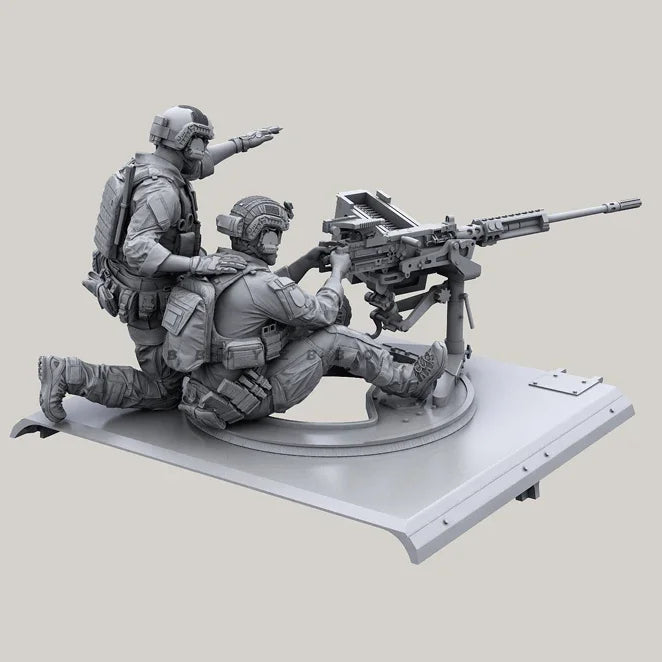 1/35 Modern US Special Forces Heavy Machine Gun Team Resin Kit (x2 Figures + Weapon)