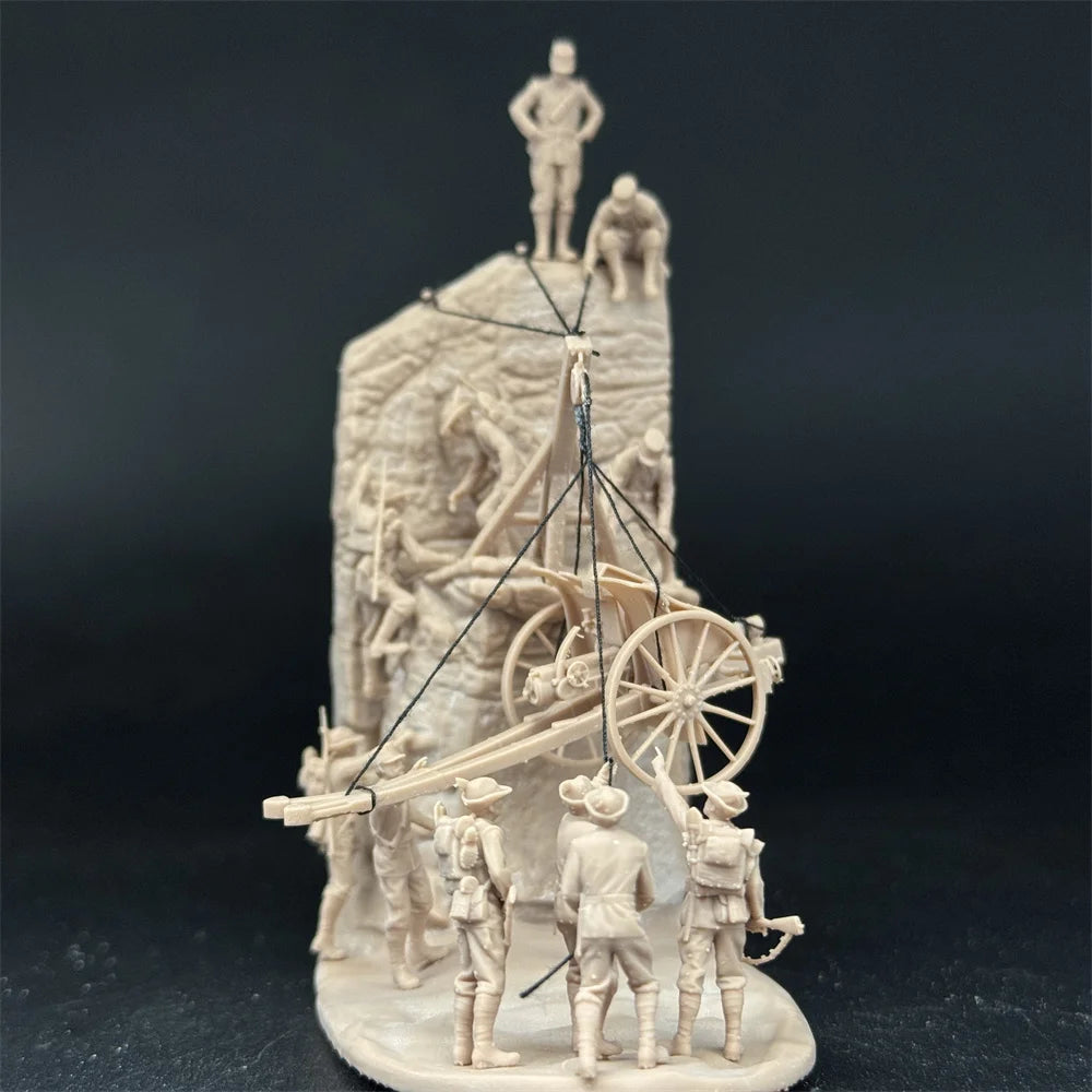 1/72 Scale WWI Italian Alpine Soldiers & Artillery Haul Diorama Resin Kit (11 Figures) - White War Miniatures