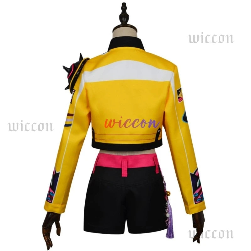 2025Demon Hunters Huntrix Rumi Cosplay KPOP Group Stage Cosplay Print Pattern Uniform Halloween Party Sexy Outfit For Woman