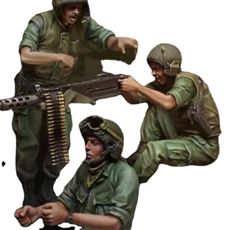 1/35 Scale Vietnam War US Army Tank Crew Set 🇺🇸 3 Resin Figures Model Kit Unassembled Unpainted - R Supply Store