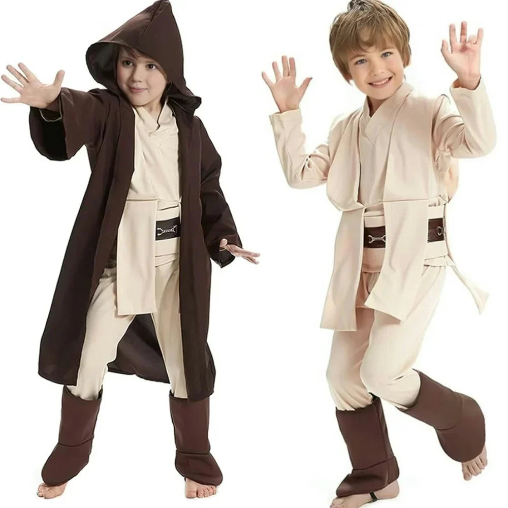 Kids Jedi Knight Costume - Star Wars Obi-Wan Kenobi - Anakin Skywalker Cosplay Robe set
