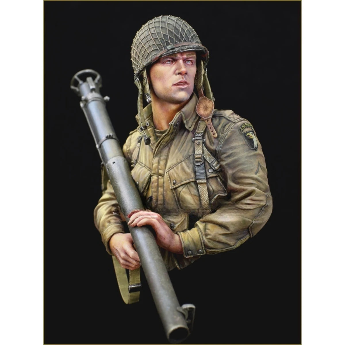 1/10 resin unpainted model kit, bust US 101st Airborne Division equipped with bazooka Unassembled and unpainted GK