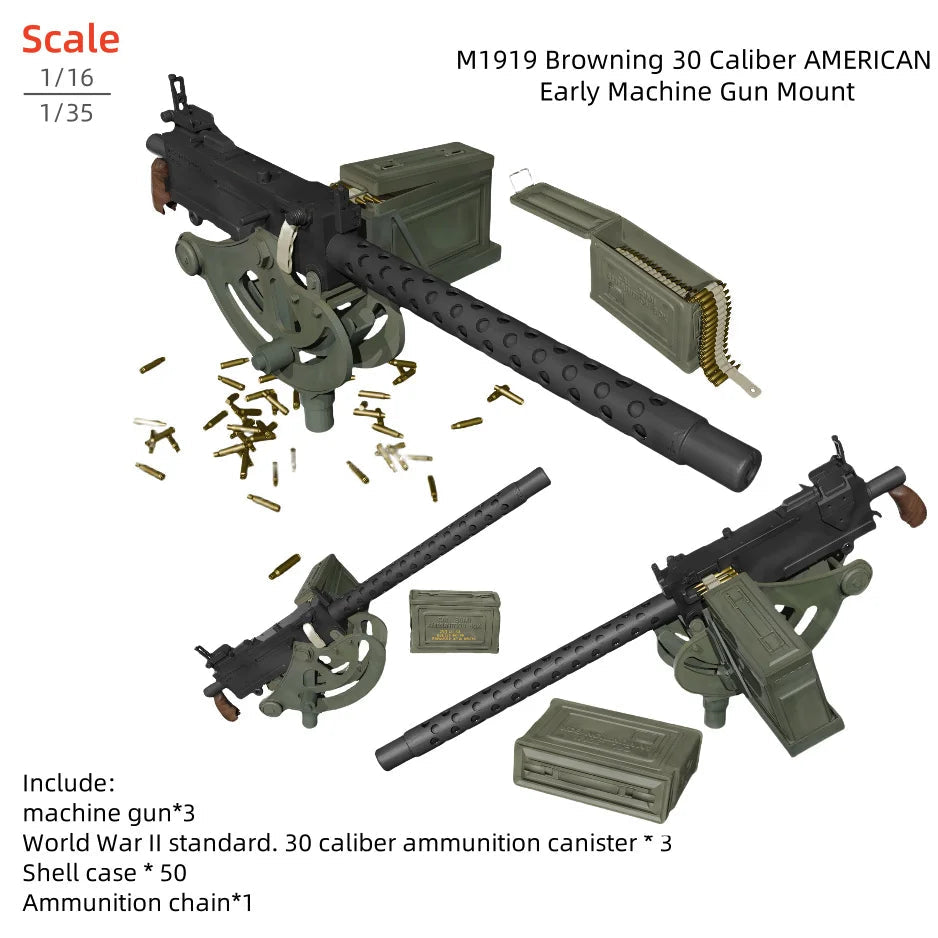 1/16 1/35 M1919 Browning .30 Cal Machine Gun Kit | Accessory Set