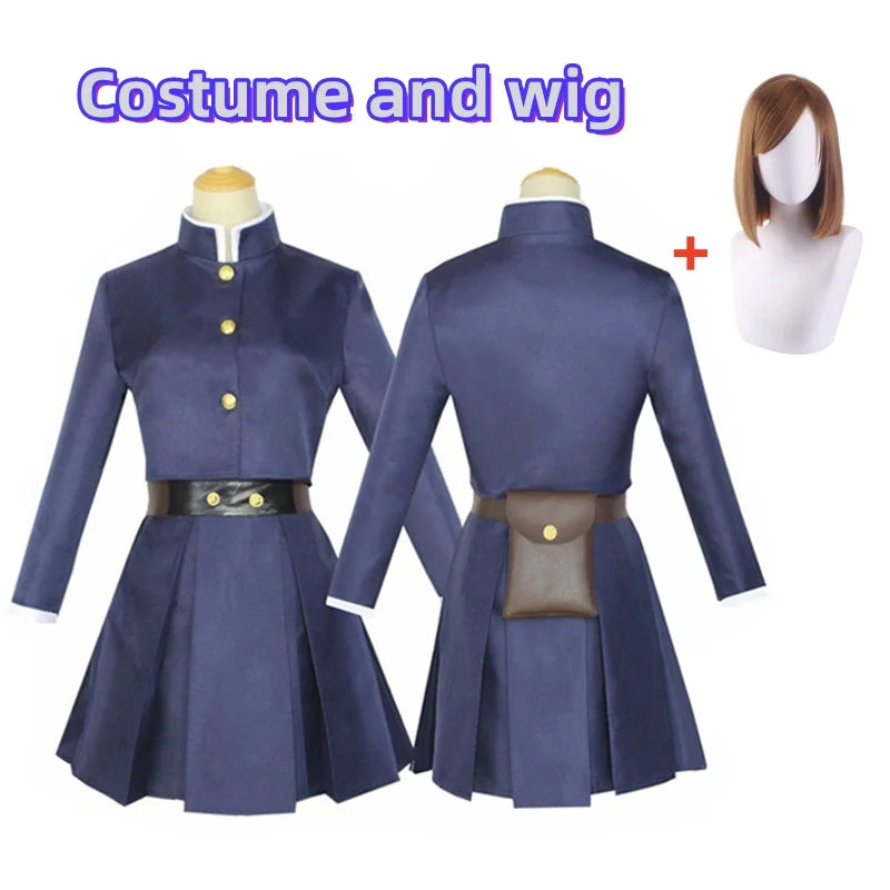 Anime Jujutsu Kaisen Cosplay Costume Kugisaki Nobara Tatoo Girls Women Dress Uniform Full Set
